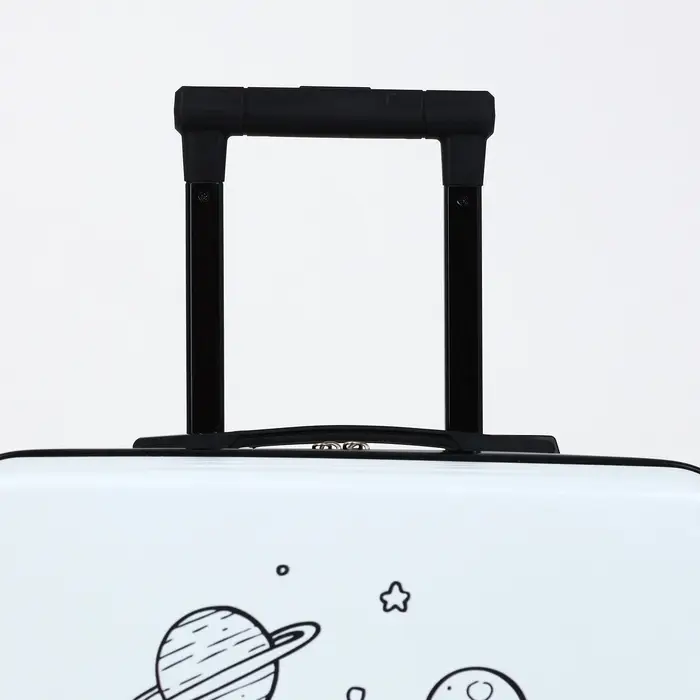 Чемодан детский на колёсах 39 л (S), на молнии, с кодовым замком, 4 колеса, белый