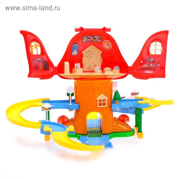 Железная дорога &laquo;Грибной домик&raquo;, световые и звуковые эффекты, работает от батареек