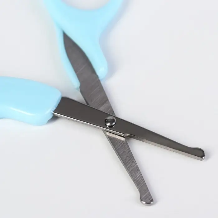 Детский маникюрный набор Крошка Я, 2 предмета: ножницы, щипчики, от 0 мес., голубой