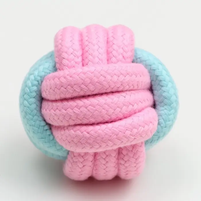 Мячик из каната, 6 см, цвет мятный, розовый
