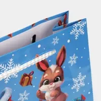 Пакет подарочный новогодний ламинированный «Счастье рядом», ML 21 х 25 х 8 см