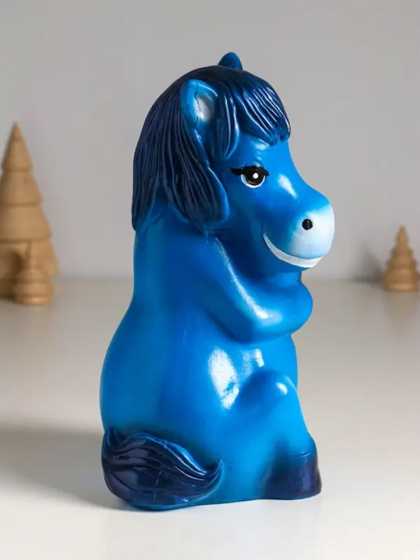 Копилка "Лошадь с сердцем" 23.5 см, синий