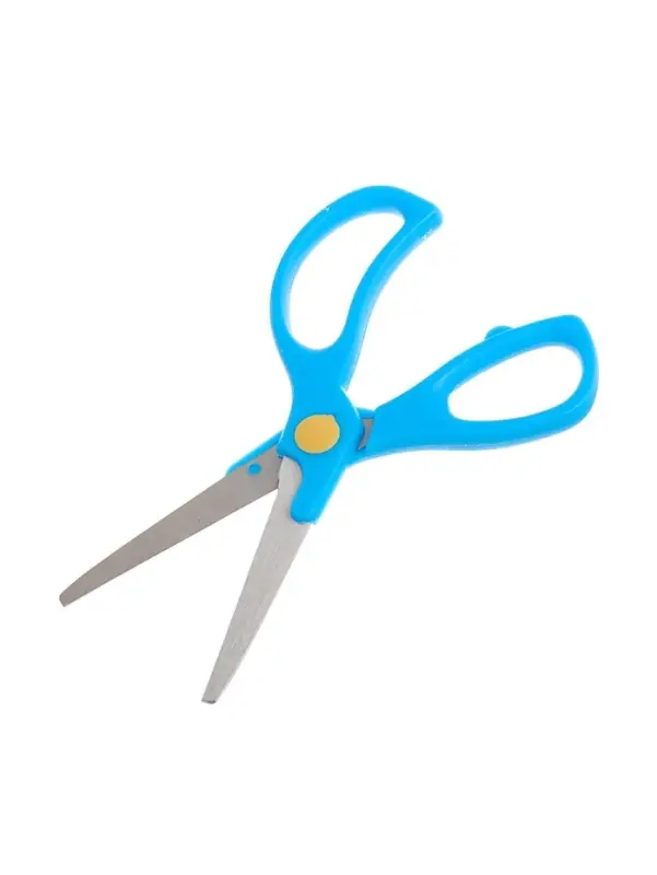 Ножницы 13 см, пластиковые ручки, закругленные концы, блистер, в картонной коробке, корпус МИКС