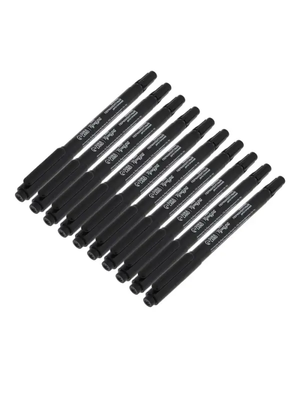 Маркер перманентный ТУНДРА, двухсторонний, черный, 1-1.5 мм, 10 шт. Маркер перманентный ТУНДРА, двухсторонний, черный, 1-1.5 мм, 10 шт.