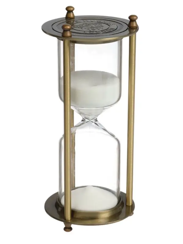 Песочные часы, на 30 минут, 7&times;16 см, металлические, медные