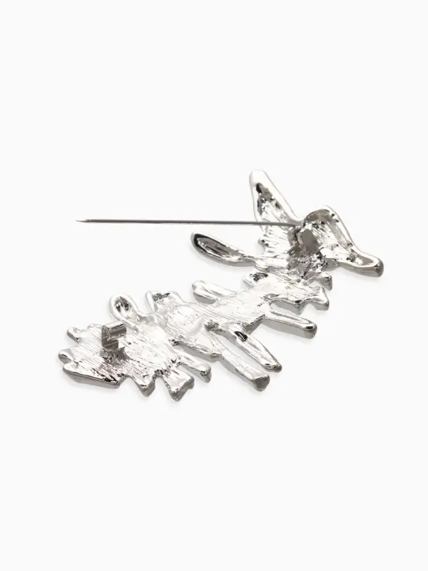 Брошь корейский стиль Брошь корейский стиль "Столоктиты" цвет серебро