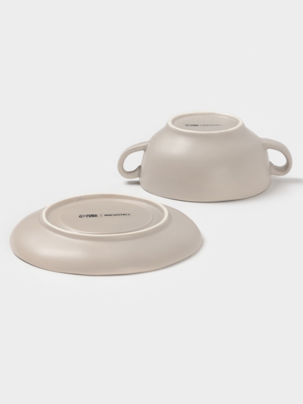 Бульонница Magistro  Бульонница Magistro "Potter" 255мл 15х2 цвет светло-серый с блюдцем