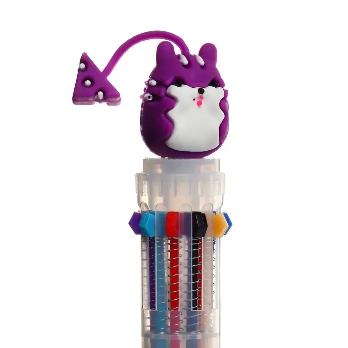 Ручка шариковая Calligrata &laquo;Зверушки&raquo;, автоматическая, 10-цветная, корпус с рисунком, МИКС