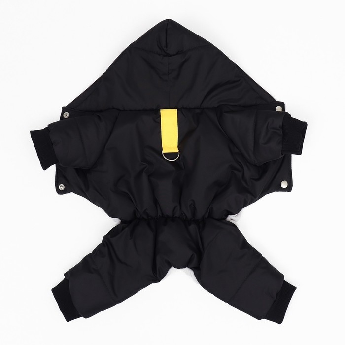 Комбинезон для животных, зимний на флисе, 2XL(ДС 34-36 см, ОГ 50-52 см, ОШ 34 см), чёрный
