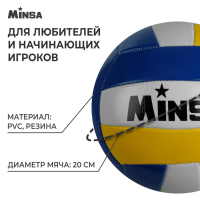 Волейбольный мяч MINSA, машинная сшивка, 18 панелей, р. 5, PVC