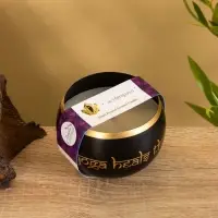 Свеча в чаше Yoga heal the soul чёрная, соевый воск 200 гр 8,5х7 см