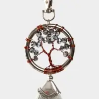 Брелок ловец снов "Древо жизни" 19 см, цв. серебристый Брелок ловец снов "Древо жизни" 19 см, цв. серебристый
