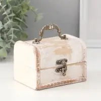 Шкатулка для украшений &laquo;Сундучок. Состаренная белая&raquo;, дерево, 8.5&times;12&times;8.5 см