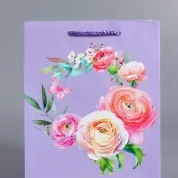 Пакет подарочный "Цветочная симфония" ламинированный 18 х 22,3 х 10 см