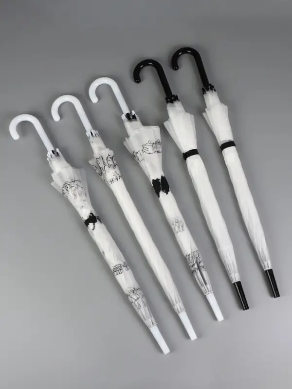 Зонт - трость детский &laquo;Кот&raquo;, полуавтоматический, 8 спиц, R=47/54 см, d=94 см, МИКС