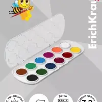 Акварель 12 цветов, ErichKrause ArtBerry, медовая, без кисти, пластиковая коробка, европодвес