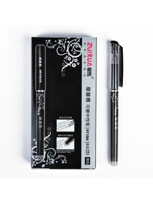 Стираемая ручка, гелевая, чёрный стержень, узел 0.5 мм