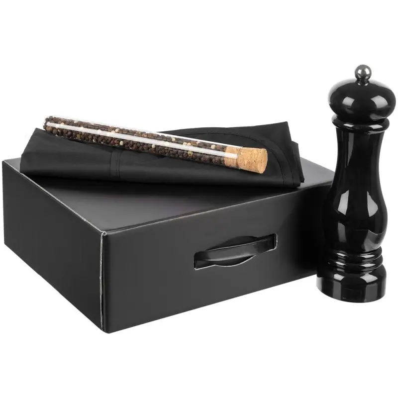 Набор Gambit с мельницей и фартуком, черный Набор Gambit с мельницей и фартуком, черный