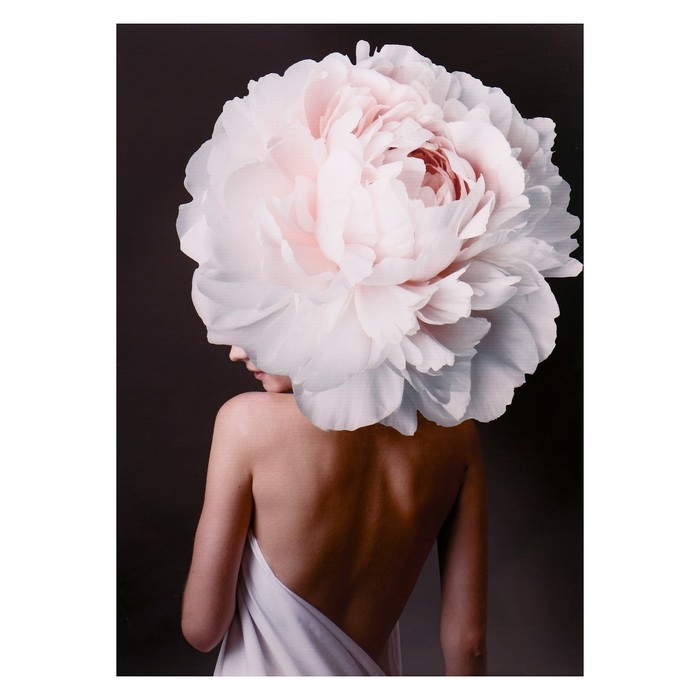 Картина на холсте Картина на холсте "Белый Пион" 50х70 см