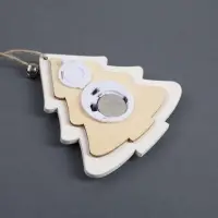 Ёлочная игрушка &laquo;Ёлочка с оленем&raquo;, 10&times;10&times;2 см, 4 LED, от батареек, свечение тёплое белое