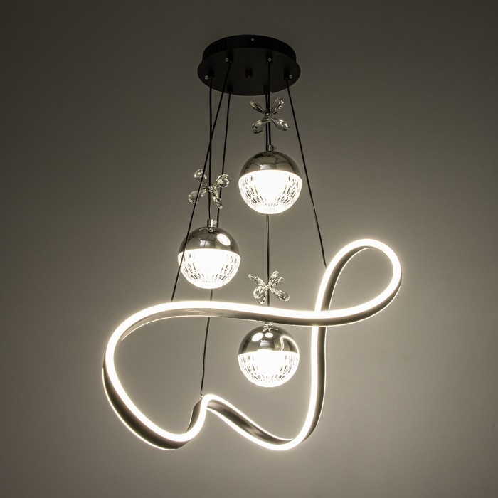 Светильник с ПДУ Светильник с ПДУ "Фиора" LED 140Вт 3000-6000К черный 49х49х15-115 см