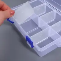 Органайзер для хранения мелочей, с подвесом, передвижные перегородки, 8 секций, 20&times;13.5&times;4.5 см, прозрачный