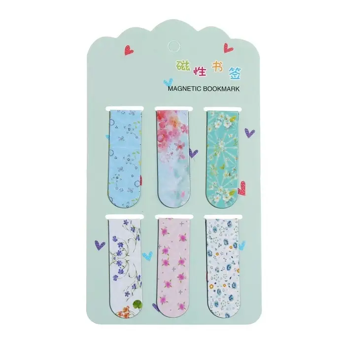 Набор магнитных закладок для книг Calligrata 6 штук, Набор магнитных закладок для книг Calligrata 6 штук, "Цветы", МИКС