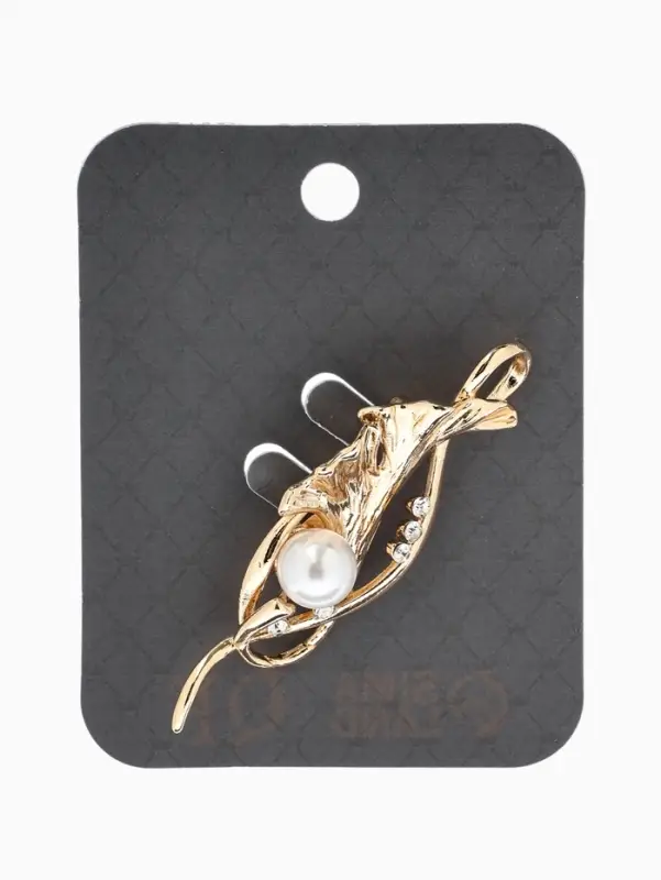 Брошь &laquo;Цветок&raquo; калла, жемчуг, цвет белый в золоте