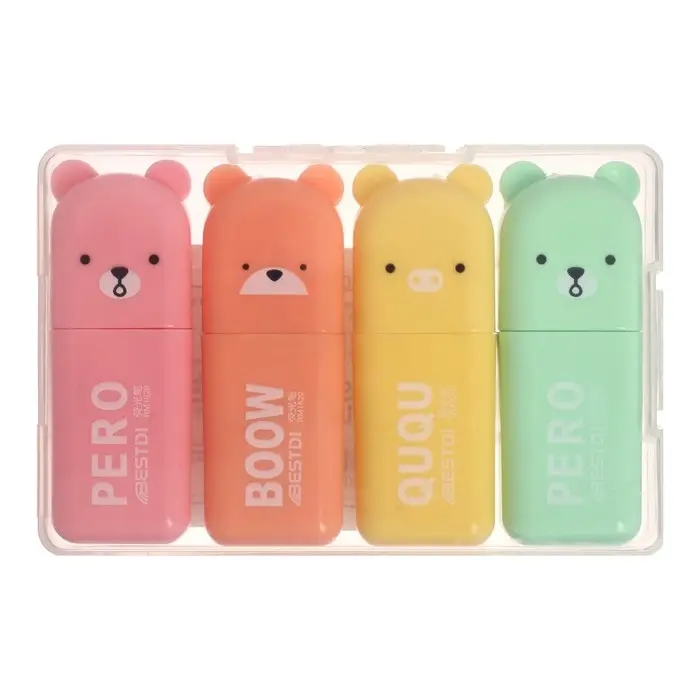 Набор маркеров текстовыделителей &laquo;мини Зверьки&raquo;, 4 цвета