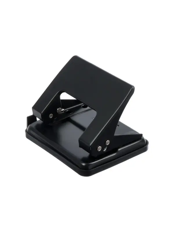 Дырокол 20л метал черный, с линейкой