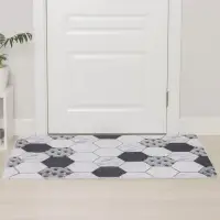 Коврик придверный Доляна &laquo;Мрамор&raquo;, вырезной, грязезащитный, 80&times;120 см, серый