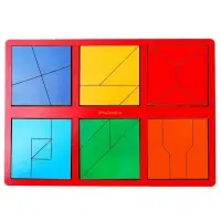 Головоломка геометрическая деревянная &laquo;Квадраты&raquo;, 2 уровень, 2 планшета