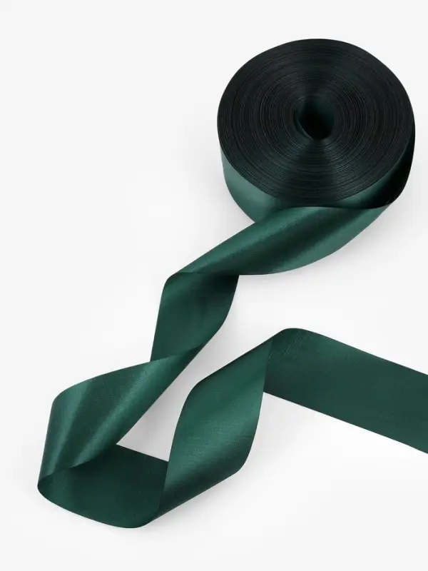 Лента атласная, 50 мм, 100&plusmn;5 м, тёмно-зелёная