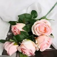 Цветы искусственные &laquo;Роза Триза&raquo;, d=7 см, h=50 см, розовые