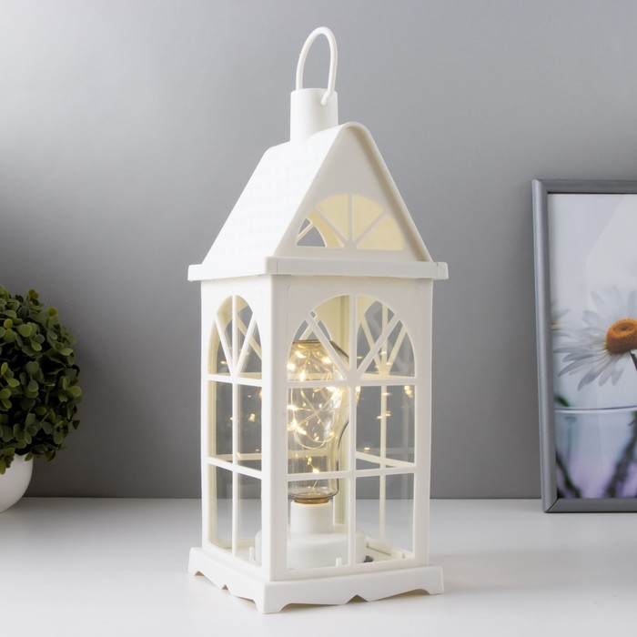 Ночник Ночник "Фонарь-домик"белая от батареек 3ААА 35х13,5х13,5 см RISALUX