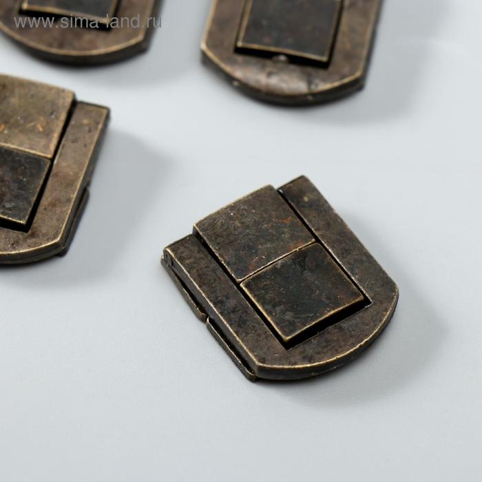 Замок металл для шкатулки Замок металл для шкатулки "Стиль" бронза 2,5х2 см