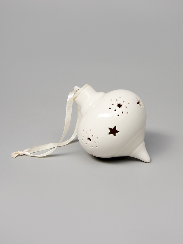 Елочный шар Елочный шар "Снежный" 10.7х8.5х8.5, 1 LED, LR44x3(в компл.), Т/БЕЛЫЙ