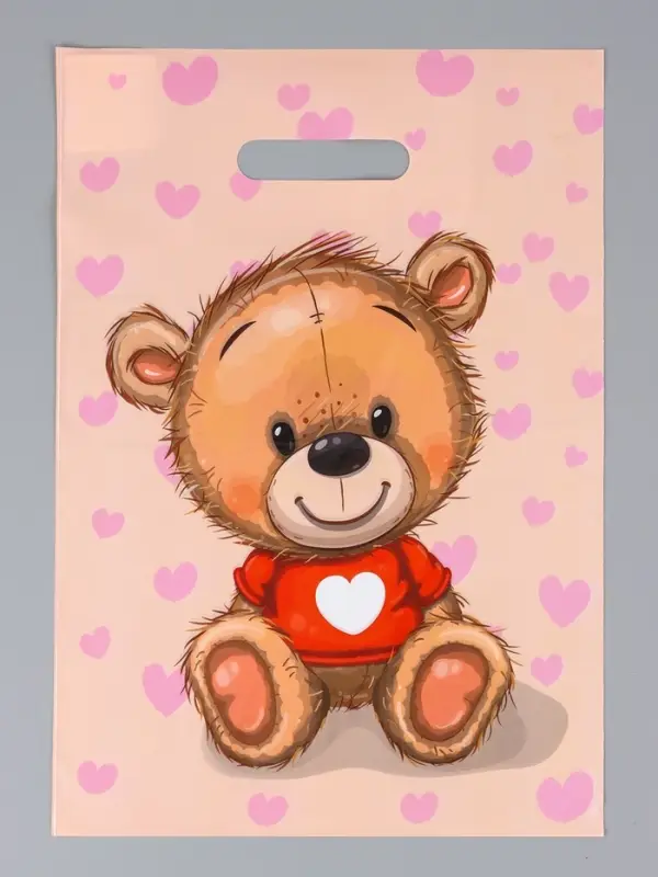 Пакет подарочный &laquo;Медвежонок&raquo;, полиэтиленовый с вырубной ручкой, 29&times;40 см, 35 мкм