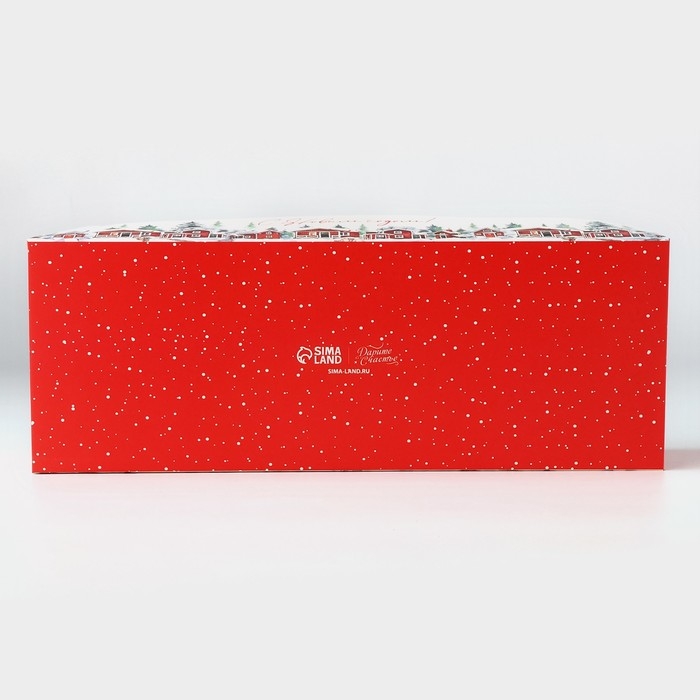 Коробка для кондитерских изделий с пластиковой крышкой «Сказка в городе», 30 х 8 х 11 см, Новый год Коробка для кондитерских изделий с пластиковой крышкой «Сказка в городе», 30 х 8 х 11 см, Новый год