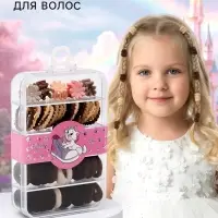 Резинки и заколки для волос в контейнере, Коты аристократы