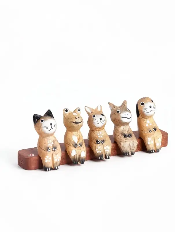 Фигура &laquo;Зверушки на скамейке&raquo;, 18&times;6&times;4.5 см, дерево, коричневый