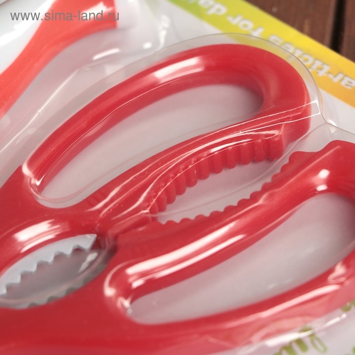 Набор кухонных принадлежностей «Цветение», 3 предмета: нож 12,5 см, ножницы, овощечистка, цвет красный