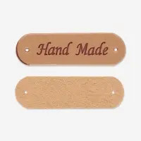 Набор нашивок Hand made, 4.5&times;1.3 см, 10 шт., светло-коричневые