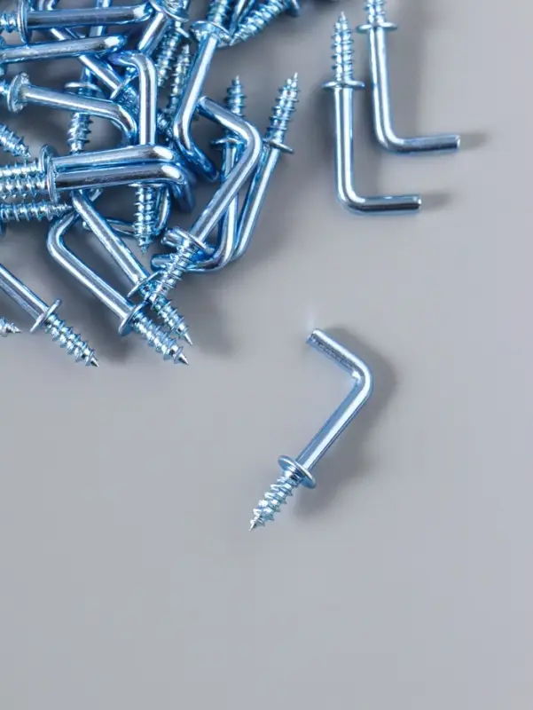 Крючок металл, набор 40 шт., серебро, 2.5&times;0.5 см, МИКС