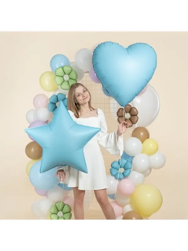 Воздушный шар фольгированный 30" &laquo;Голубое сердце&raquo;, сатин