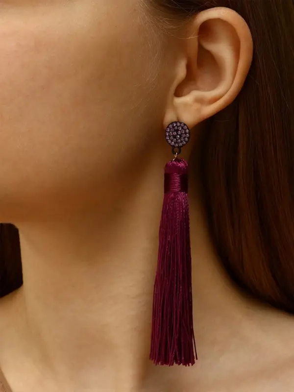 Серьги &laquo;Кисти&raquo; гармония, фиолетовые, L кисти 8.5 см