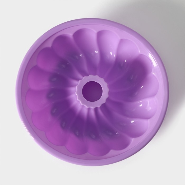 Форма для выпечки Доляна «Немецкий кекс. Завиток», силикон, d=20 см, внутренний d=18,5 см, цвет сиреневый Форма для выпечки Доляна «Немецкий кекс. Завиток», силикон, d=20 см, внутренний d=18,5 см, цвет сиреневый