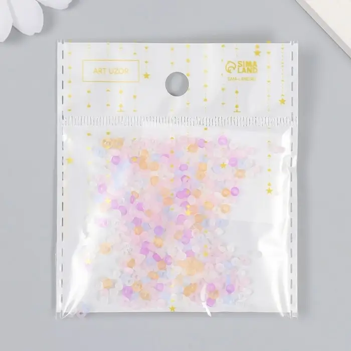 Бисер стекло 8/0  Бисер стекло 8/0 "Матовый полупрозрачный. Меланж розовый" 10 гр