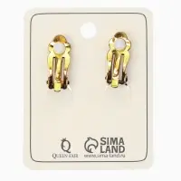 Серьги клипсы для ушей QF &laquo;Ракушка&raquo;, цвет чернёное золото