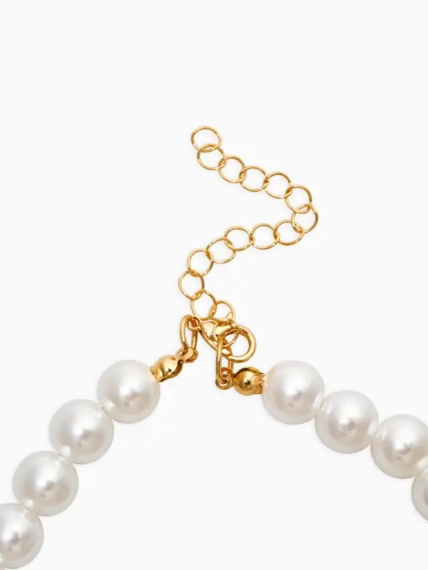 Бусы "Жемчуг" скоробей, 40+уудл. №10, цвет белый в золоте